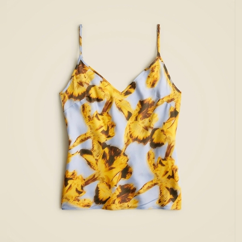 J.Crew Drapey Camisole Pleated Skirt Set Saffron Floral Size XS Preppy Academia - Picture 3 of 13